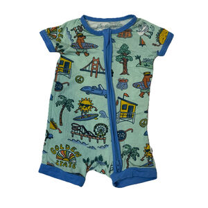 Little Sleepies Bamboo Shorty 0-3M Golden State California Hollywood Bamboo